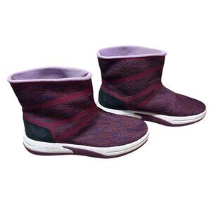 Women's Lands End Boots Size 10 Soft Slip On Booties Purple Rain Garden